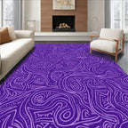 Abstract Deep Purple Swirls Rug