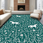 Enchanted Garden Unicorns White Floral Rug