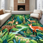 Woodland Creatures Lush Forest Design Rug