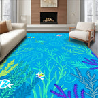 Ocean Life Tropical Fish Turtle Pattern Rug