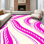 Vibrant Pink Abstract Swirl Pattern Rug