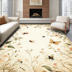 Floral Botanical Insect Garden Design Rug