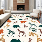 Safari Animals Pattern Print Rug