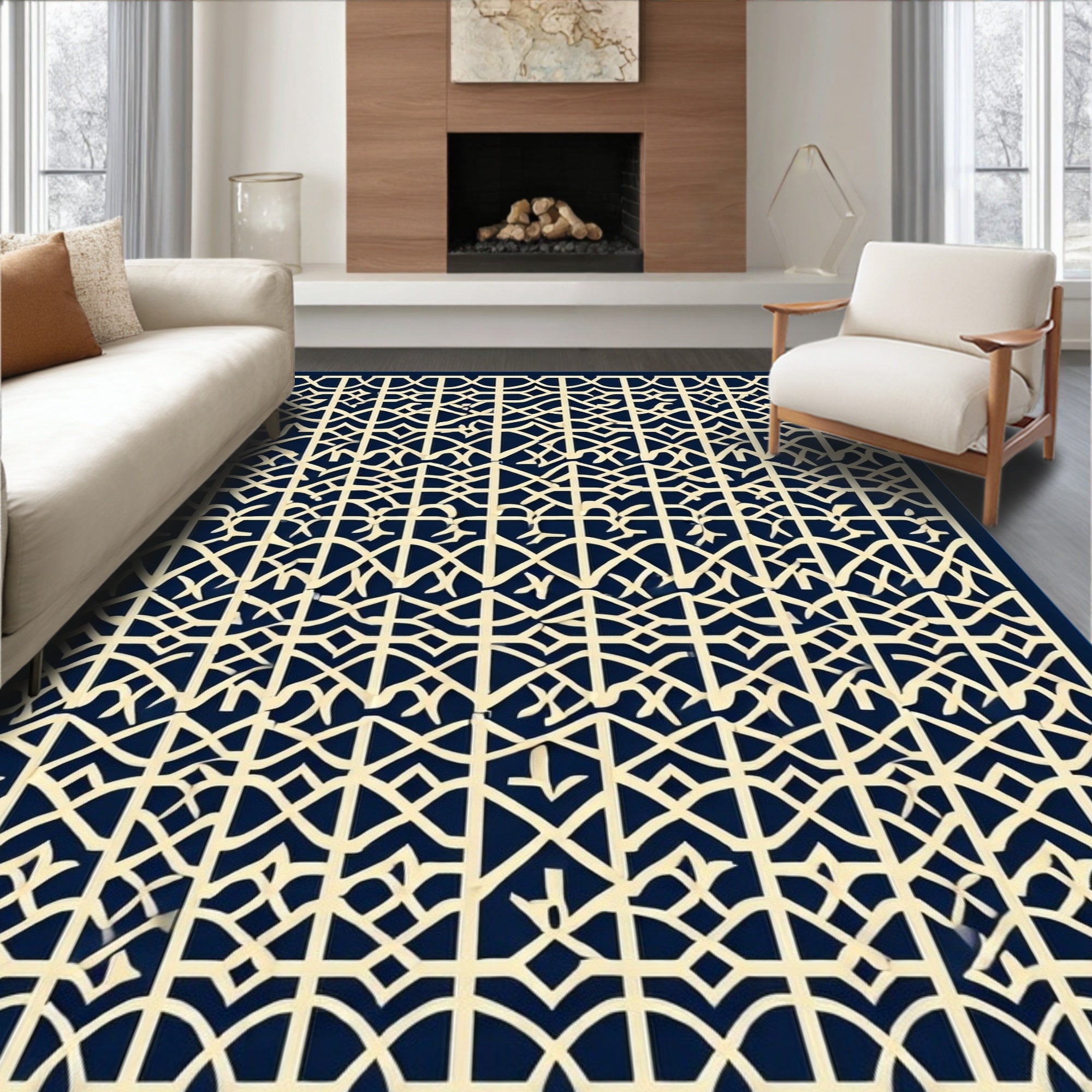 Intricate Geometric Pattern Rug