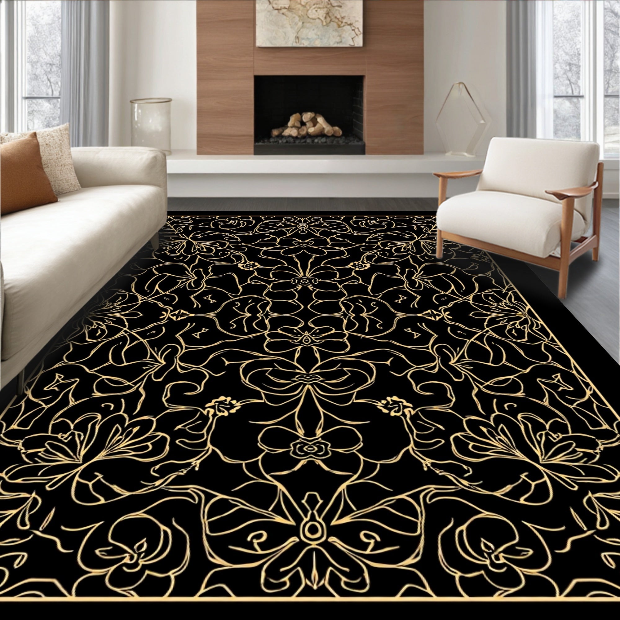 Ornate Floral Pattern Design Rug