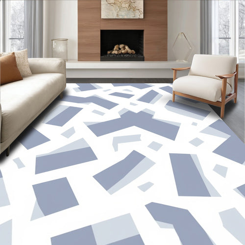 Abstract Geometric Overlay Pattern Rug
