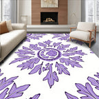 Purple Floral Medallion Pattern Rug