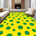 Bright Yellow Green Polka Dot Pattern Rug