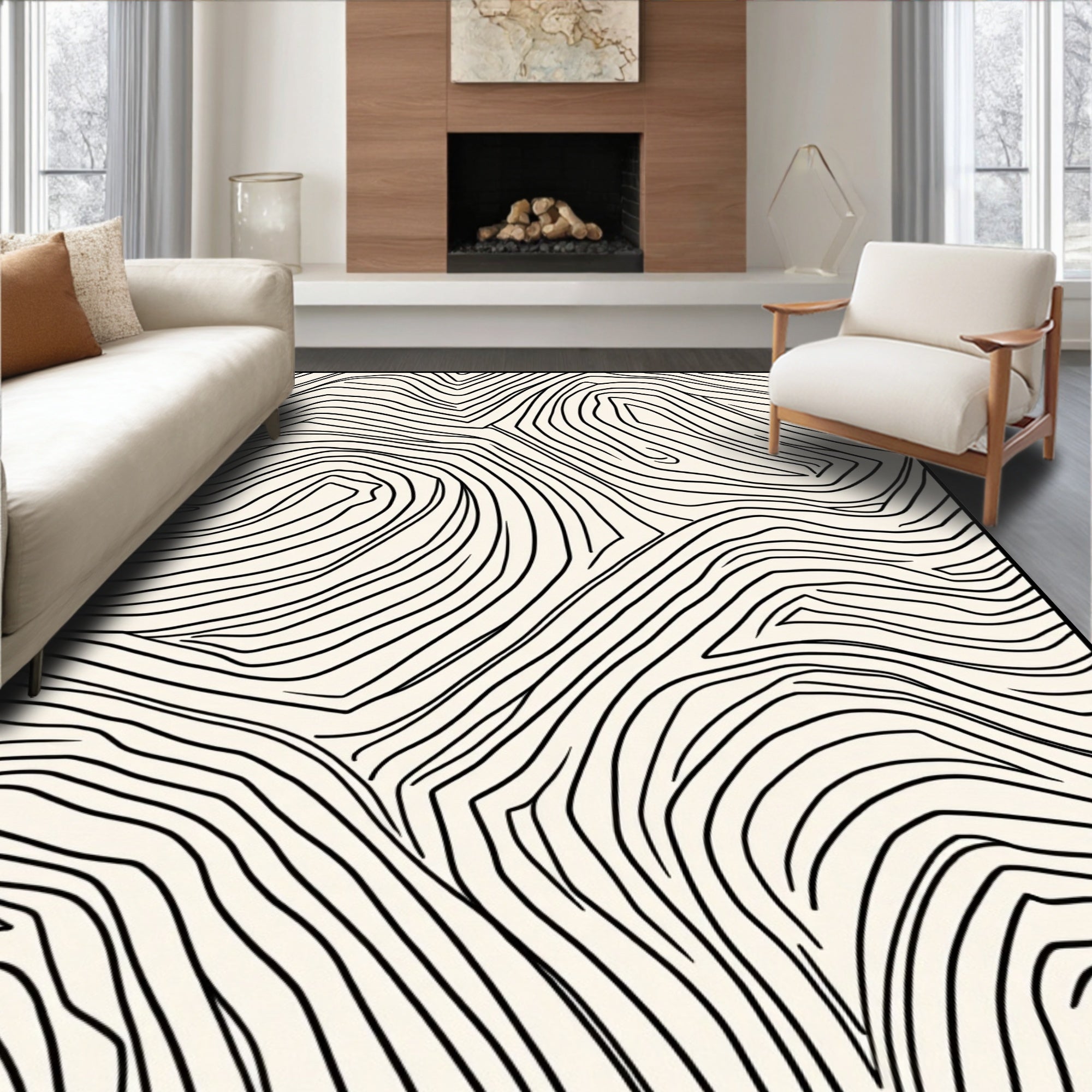 Abstract Contour Landscape Pattern Rug