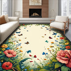 Whimsical Butterflies Bloom Garden Rug