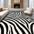 Bold Black White Animal Print Rug
