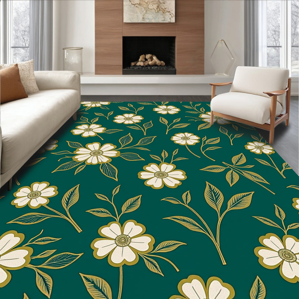 Exquisite Floral Leaf Pattern Design Rug