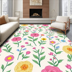 Floral Garden Pattern Delightful Arrangement Rug