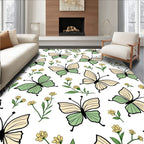 Pastel Butterfly Garden Pattern Rug