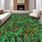 Vivid Abstract Jungle Swirls Design Rug