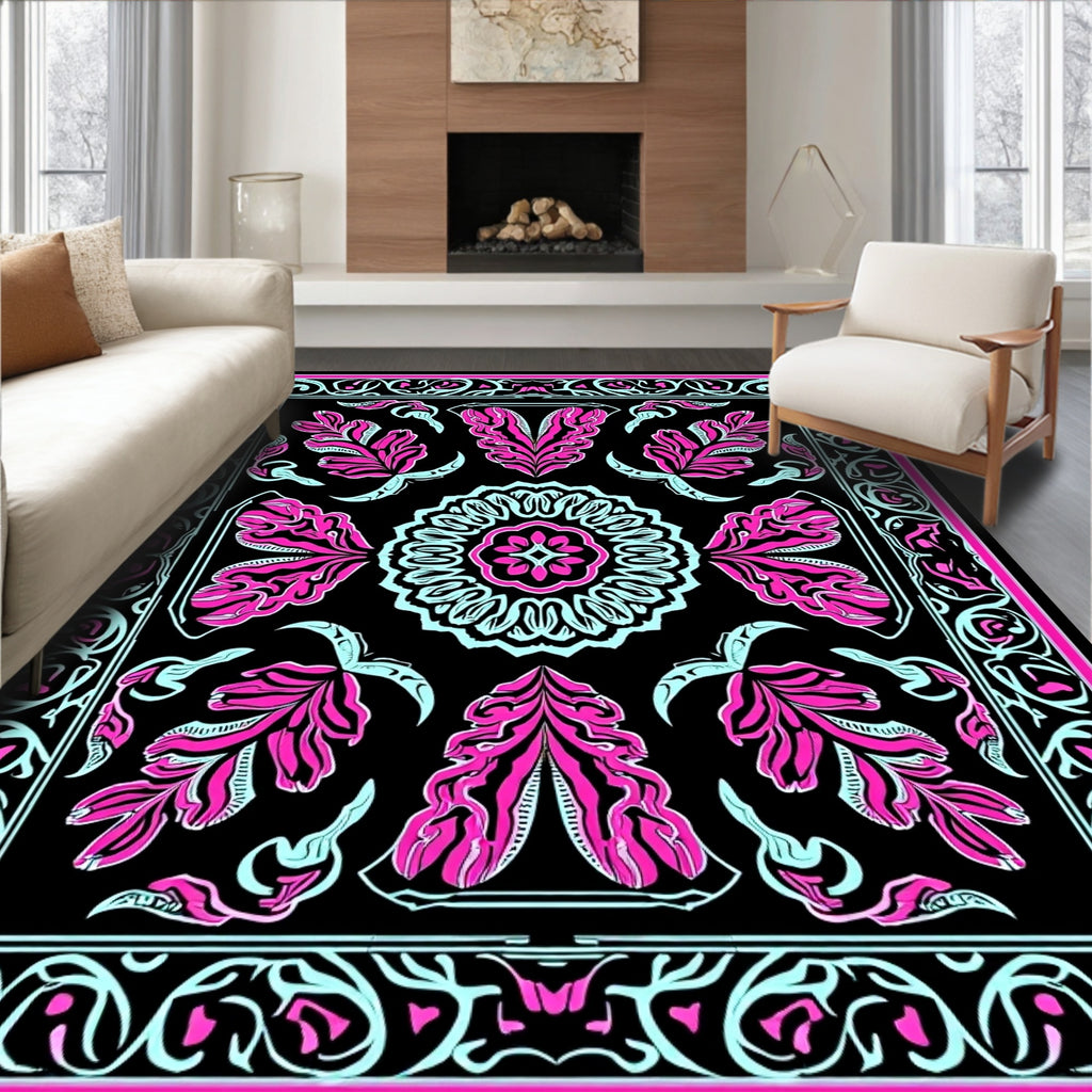Bold Floral With Mint Accents Rug