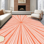 Orange Sunburst Mushroom Delight Rug