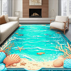 Undersea Life Wave Pattern Rug