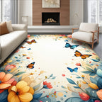 Vibrant Floral Butterfly Dance Rug