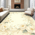 Elegant Floral Scrollwork Cream Rug