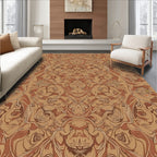 Brown Abstract Swirls Pattern Design Rug