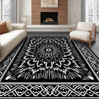 Intricate Starburst Mandala Pattern Rug