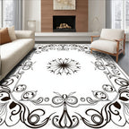 Ornate Floral Scrollwork Centerpiece Rug