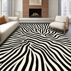 Bold Black and White Animal Print Rug