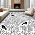 Botanical Birds In A Garden Pattern Rug