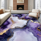Amethyst Gold Veined Abstract Rug