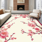 Pink Cherry Blossom Branch Design Rug
