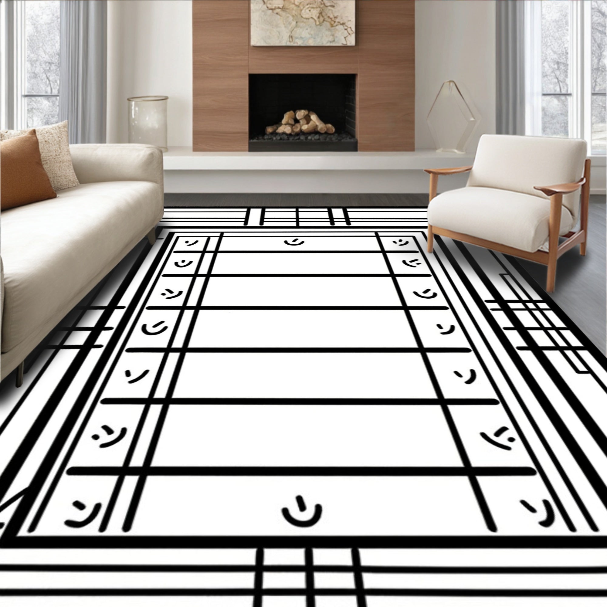 Bold Lines With Subtle Accents Design Rug