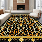 Intricate Floral Lattice Design Rug