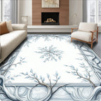 Elegant Winter Branches Floral Design Rug