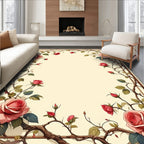 Vintage Rose Vine Pattern Rug