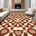 Brown Cream Contemporary Geometric Pattern Rug