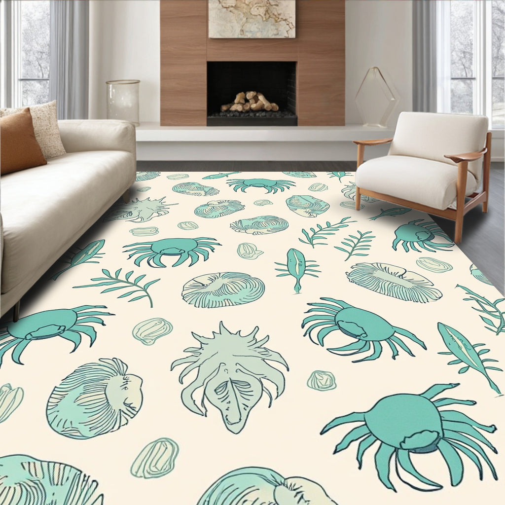 Marine Life Pattern Area Rug