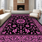 Elaborate Floral Mandala Pattern Rug