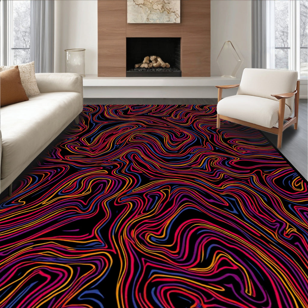 Vibrant Swirl Abstract Pattern Rug