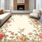 Elegant Floral Border Design Rug