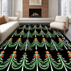 Christmas Tree Red Yellow Garland Rug
