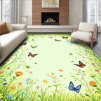 Whimsical Garden Butterfly Pattern Rug