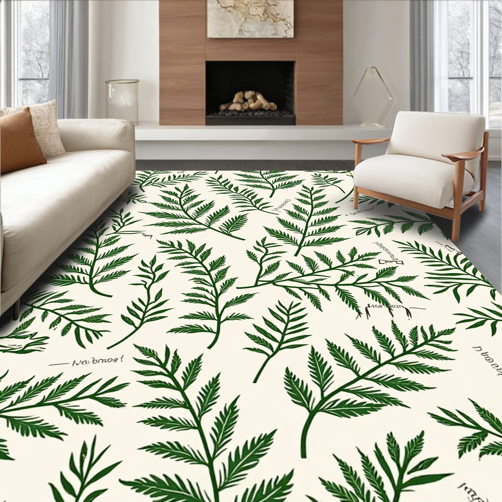 Botanical Fern Pattern Design Rug