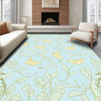 Floral Garden Whimsical Butterfly Pattern Rug