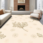 Delicate Floral and Leaf Pattern Rug