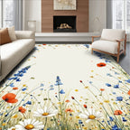 Wildflower Meadow Impressionist Floral Design Rug