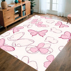 Pink Butterfly Pattern Design Rug