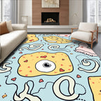 Whimsical Amoeba Hearts Playful Pattern Rug