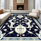 Art Nouveau Lyre Floral Decorative Rug