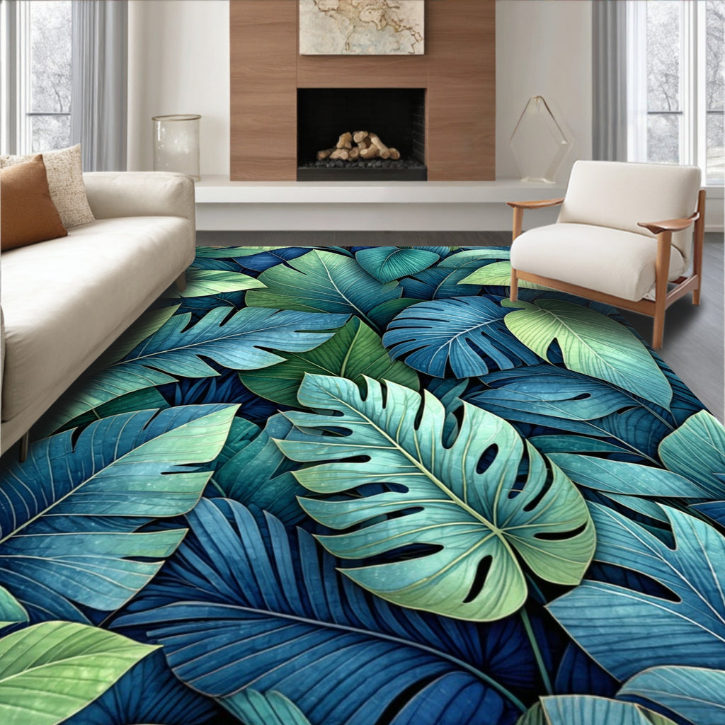 Tropical Leaves Pattern Rug